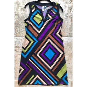 Emma & Michele Funky Dress w/ Square Pattern